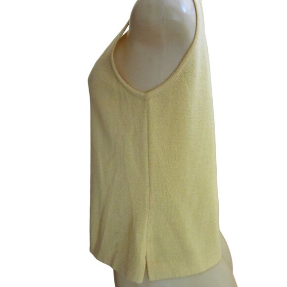 Vintage St John Yellow Knit Sleeveless Top in Yellow, Size P - Picture 3 of 5